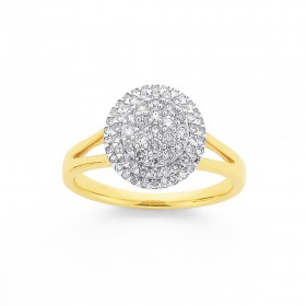 9ct-Diamond-Round-Cluster-Ring on sale