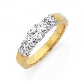18ct+5+stone+Diamond+Ring+Total+Diamond+Weight%3D1.00ct