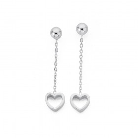 Sterling+Silver+Heart+Drop+Earrings