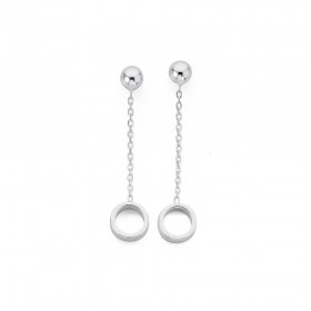 Sterling+Silver+Circle+Drop+Earrings