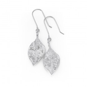 Sterling-Silver-Leaf-Drop-Earrings on sale