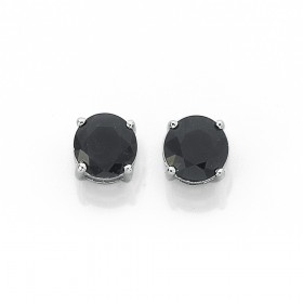 Sterling-Silver-5mm-Black-Sapphire-Studs on sale