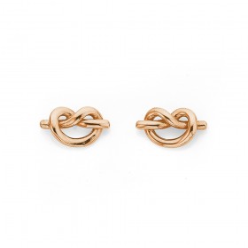 9ct+Rose+Gold+Love+Me+Knot+Studs