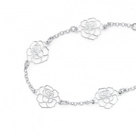 Sterling-Silver-Open-Roses-Bracelet on sale