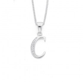 Initial-C-Pendant-in-Sterling-Silver on sale
