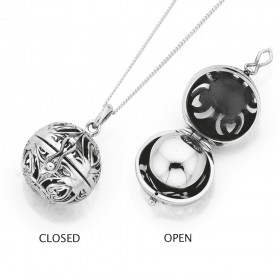 Sterling-Silver-Filigree-Chime-Ball-Pendant on sale