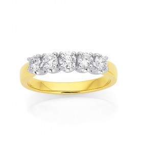 18ct-Diamond-5-Stone-Ring on sale