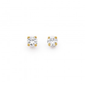 Cubic+Zirconia+Studs+in+9ct+Yellow+Gold