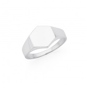 Sterling-Silver-Hexagon-Signet-Ring on sale
