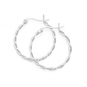 Sterling-Silver-25mm-Twist-Hoop-Earringss on sale