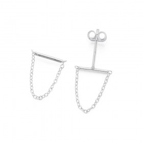 Sterling-Silver-Bar-Studs-With-Chain on sale