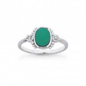 Sterling+Silver+Created+Turquoise+Ring