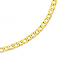 9ct+50cm+Solid+Flat+Bevelled+Curb+Chain