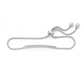 Sterling-Silver-CZ-Adjustable-Bar-Bracelet on sale