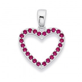 Sterling-Silver-Cubic-Zirconia-Pink-Heart-Pendant on sale