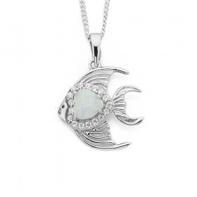 Sterling-Silver-Cubic-Zirconia-Created-Opal-Pendant on sale