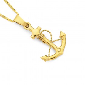 9ct+Large+Anchor+with+Rope+Pendant