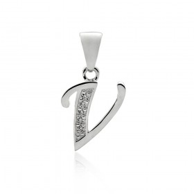 Initial-V-Pendant-in-Sterling-Silver on sale