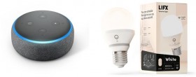 Amazon-Echo-Dot-with-Alexa-3rd-Gen-LIFX-E27-Smart-Bulb on sale