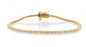 Tennis-Bracelet-with-1-Carat-TW-of-Diamonds-in-10ct-Yellow-Gold on sale