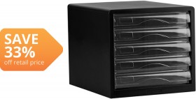 OfficeMax-5-Drawer-Desktop-Storage on sale