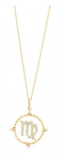 NEW-Virgo-Zodiac-Pendant-with-020-Carat-TW-of-Diamonds-in-10ct-Yellow-Gold on sale