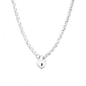 45cm-Heart-Padlock-Belcher-Necklace-in-Sterling-Silver on sale