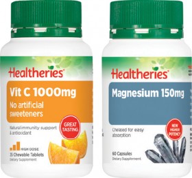 Healtheries-1000mg-Vitamin-C-3035s-or-150mg-Magnesium-60s on sale