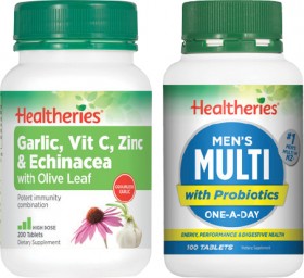 Healtheries-Multi-Vitamin-100s-or-Garlic-Vit-C-Zinc-Echinacea-200s on sale