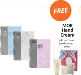 Spirax-A5-Platinum-Spiral-Notebook-FREE-MOR-HAND-CREAM-WITH-PURCHASE on sale