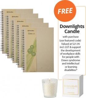 OfficeMax-Eco-Recycled-Notebooks-FREE-DOWNLIGHTS-CANDLE-WITH-PURCHASE on sale