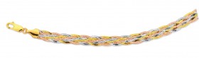 9ct-Tri-Tone-Braided-Herringbone-Bracelet on sale
