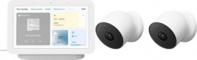 Google-Nest-Cam-2-Pack-Nest-Hub-Chalk on sale