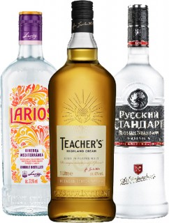 Larios-Mediterranean-Dry-Gin-1L-Teachers-Scotch-Whisky-1L-or-Russian-Standard-Original-Vodka-1L on sale