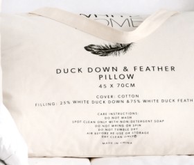 NEW-White-Home-75-Duck-Feather-25-Down-Pillow on sale