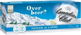 NEW-Canadian-Club-Soda-Lime-10-Pack-Can-330ml on sale