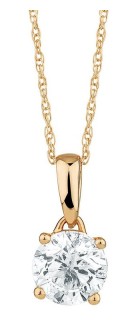 Solitaire-Pendant-with-100-Carat-of-Diamonds-in-14kt-Yellow-Gold on sale