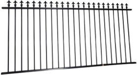 Protector-Aluminium-2400-x-1200mm-Black-Spear-Top-Boundary-And-Garden-Fence-Panel on sale