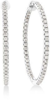 Hoop-Earrings-with-100-Carat-TW-of-Diamonds-Set-in-10kt-White-Gold on sale