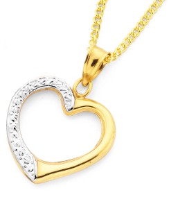 9ct-Two-Tone-Heart-Pendant on sale