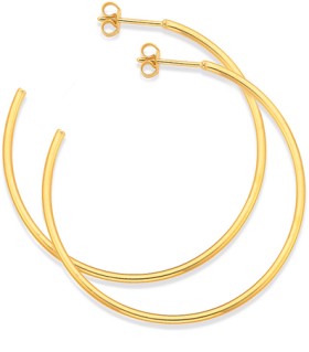 9ct-15x40mm-Open-Hoop-Stud-Earrings on sale