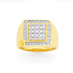9ct-Mens-Diamond-Gents-Ring on sale