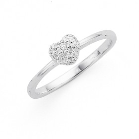 Sterling-Silver-Cubic-Zirconia-Heart-Ring on sale