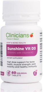 Clinicians-Sunshine-Vit-D3-60-Tablets on sale