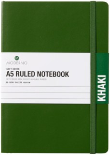 WHSmith-Moderno-Colour-A5-Ruled-Notebook-Khaki on sale