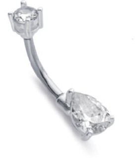 Sterling-Silver-Stainless-Steel-Cubic-Zirconia-Belly-Bar on sale