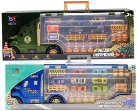 City-Military-Semi-Trailer-with-Cars-56cm-22pcs on sale