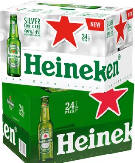 NEW-Heineken-Silver-Low-Carb-or-Heineken-24-x-330ml-Bottles on sale
