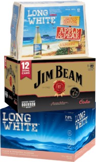 NEW-Long-White-Range-48-10-x-320ml-BottlesCans-Jim-Beam-Gold-or-Zero-Sugar-7-12-x-250ml-Cans-or-Long-White-Vodka-Range-7-12-x-240ml-Cans on sale