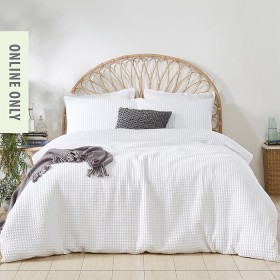 Istoria+Home+100%25+Cotton+Chunky+Waffle+Duvet+Cover+Set